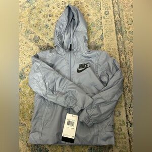 NWT - Nike Metallic Blue Hooded Jacket - Size 6